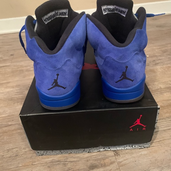 Men’s Air Jordan 5 Retro- Blue Suede - Picture 3 of 7